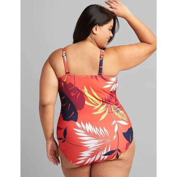 Swim by Cacique No-Wire Twist-Knot Swim One Piece Swimsuit Womens Size 14 H14777 - Picture 6 of 9